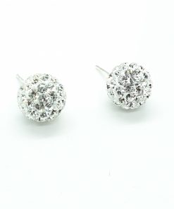 Pendientes bola strass 10 mm