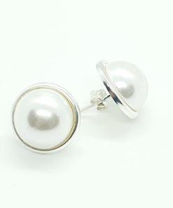 Pendientes perla 12 mm bisel