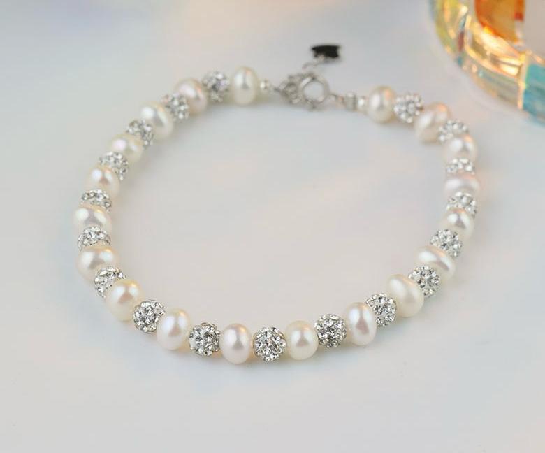 Pulsera Strass perla